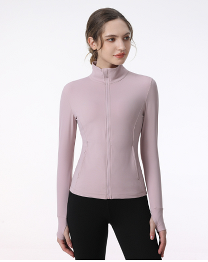 Women's Long Sleeve Zip Sports Jacket for Yoga & Running