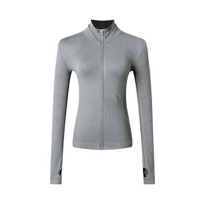 Women's Long Sleeve Zip Sports Jacket for Yoga & Running