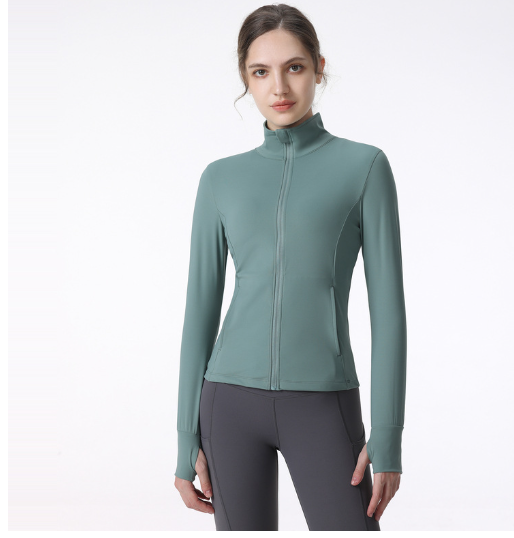 Women's Long Sleeve Zip Sports Jacket for Yoga & Running