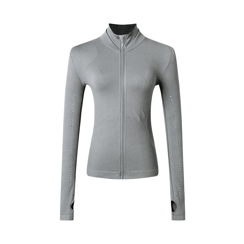 Women's Long Sleeve Zip Sports Jacket for Yoga & Running