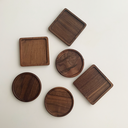 Unpainted Japanese Walnut Insulated Wooden Coaster
