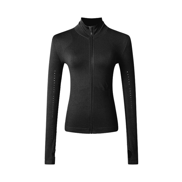 Women's Long Sleeve Zip Sports Jacket for Yoga & Running